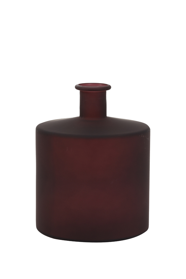 Ваза Vase Ø21x26 cm TATELU glass matt dark red 5980717 Light & Living