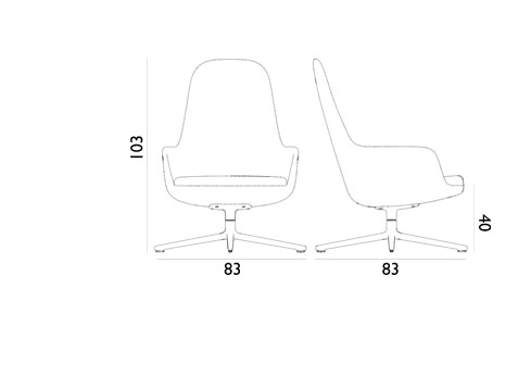 Кресло ERA LOUNGE CHAIR HIGH SWIVEL Normann Copenhagen ДАНИЯ