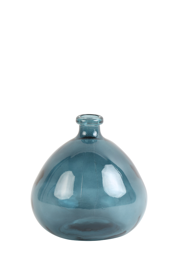 Ваза Vase Ø21x23 cm SELORES glass dark blue 6298625 Light & Living НИДЕРЛАНДЫ