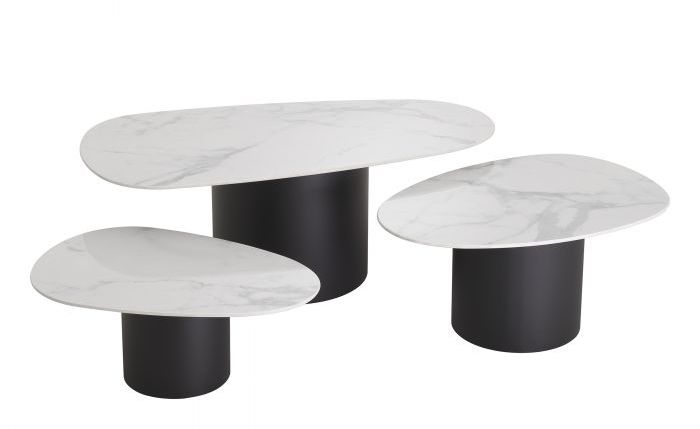 Кофейный столик Zane white ceramic marble set of 3 115560 Eichholtz НИДЕРЛАНДЫ