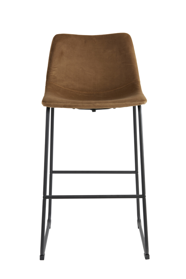 Барный стул JEDDO velvet brown-black 52x46x104 cm 6724464 Light & Living НИДЕРЛАНДЫ