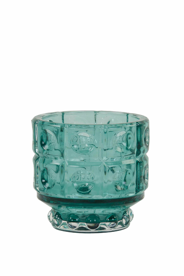 Подсвечник Tealight Ø9x8,5 cm BOBBI glass turquoise 7751293 Light & Living НИДЕРЛАНДЫ