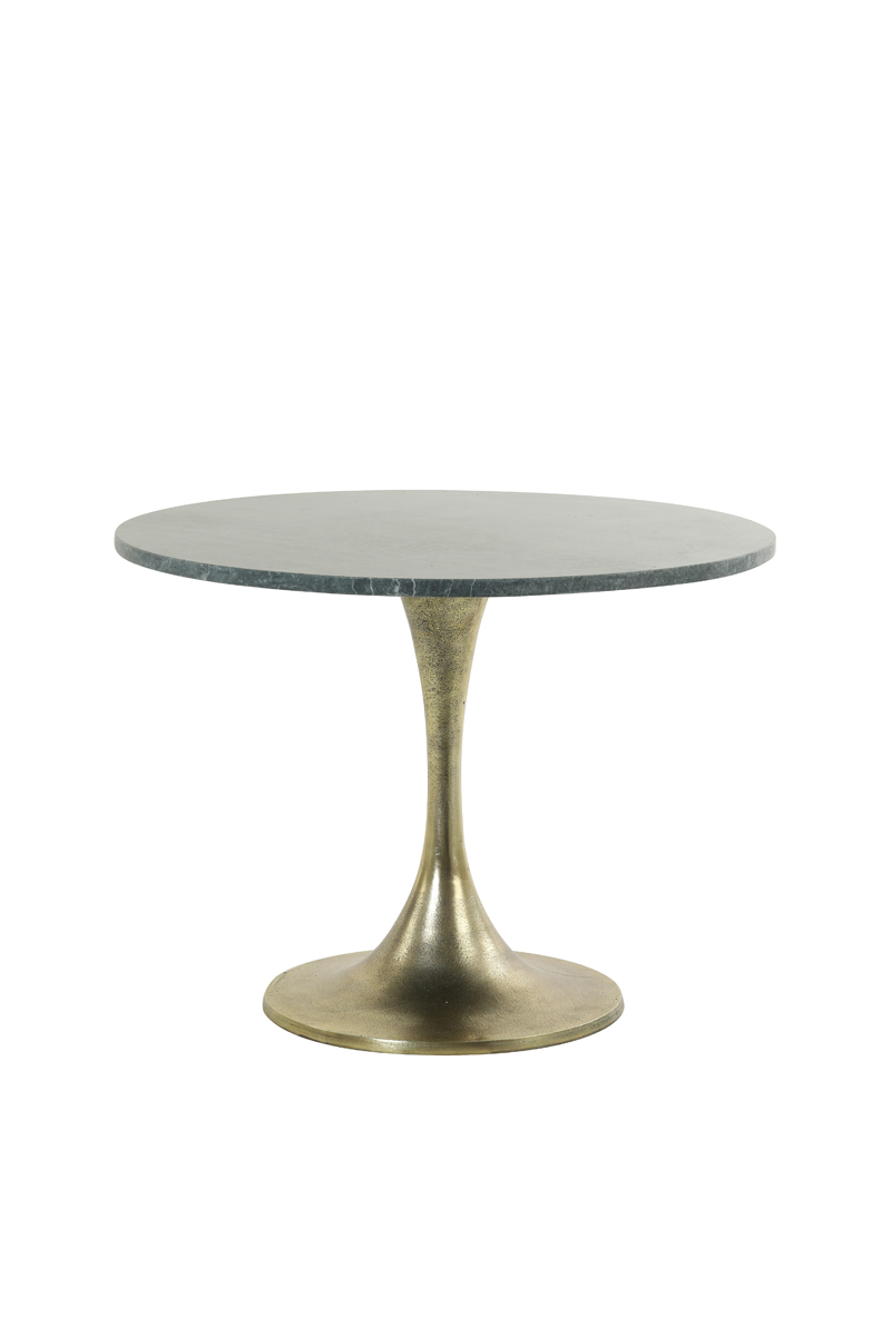 6765381 Side table Ø61x41 cm RICKERD green marble+antique bronze Light & Living НИДЕРЛАНДЫ