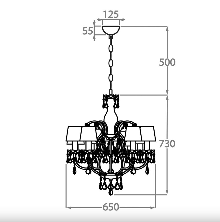 Люстра CRYSTAL CHANDELIER WITH CUT CRYSTAL CUPS BELLA FIGURA ВЕЛИКОБРИТАНИЯ