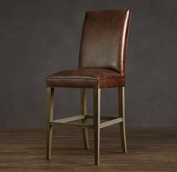 Барный стул кожаный Hudson Parsons Restoration Hardware США