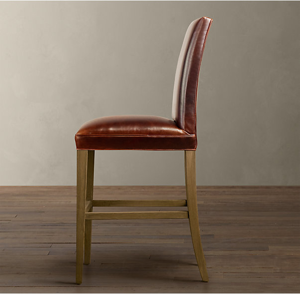 Барный стул кожаный Hudson Parsons Restoration Hardware США