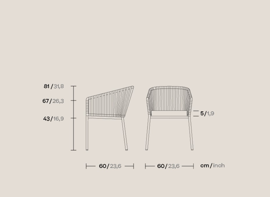 Кресло Dining Armchair Bela Rope KS7000100 Kettal ИСПАНИЯ