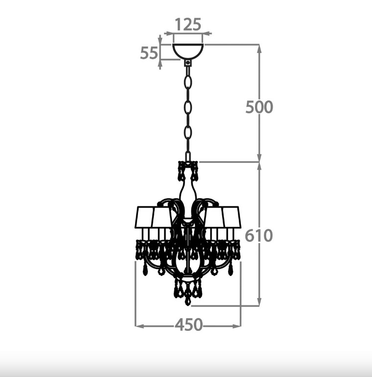 Люстра CRYSTAL CHANDELIER WITH CUT CRYSTAL CUPS BELLA FIGURA ВЕЛИКОБРИТАНИЯ