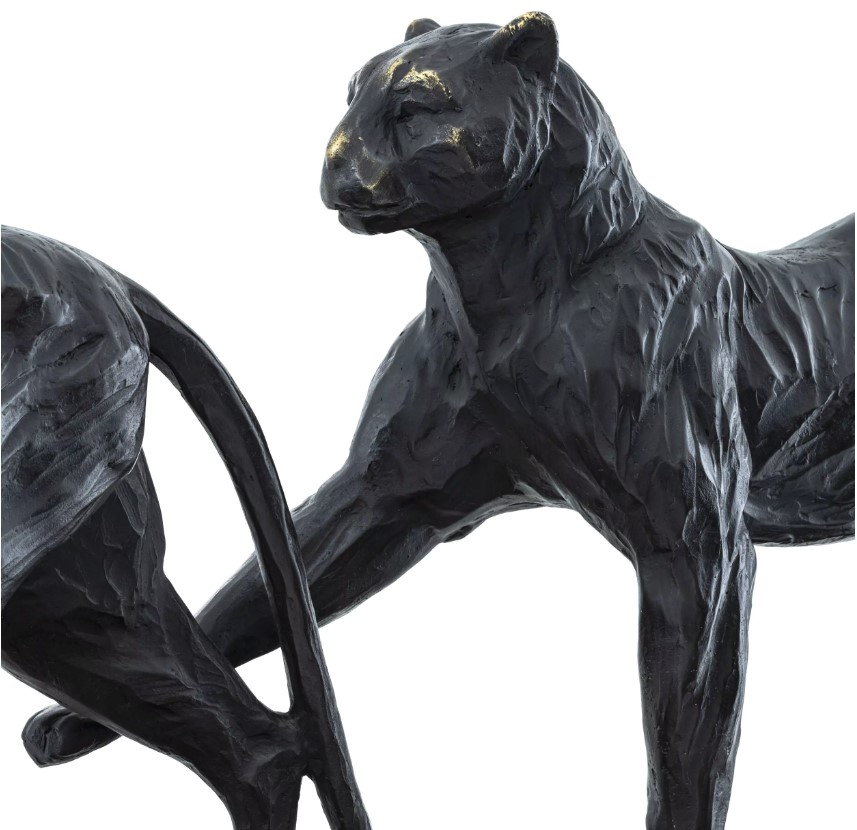Статуэтка Leopard pair bronze patina 115137 Eichholtz НИДЕРЛАНДЫ