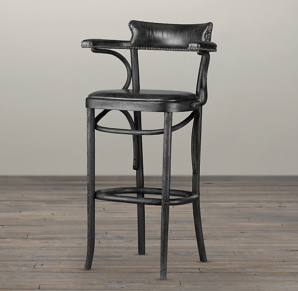 Барный стул венский кожаный VIENNA CAFÉ Restoration Hardware 62200073 США