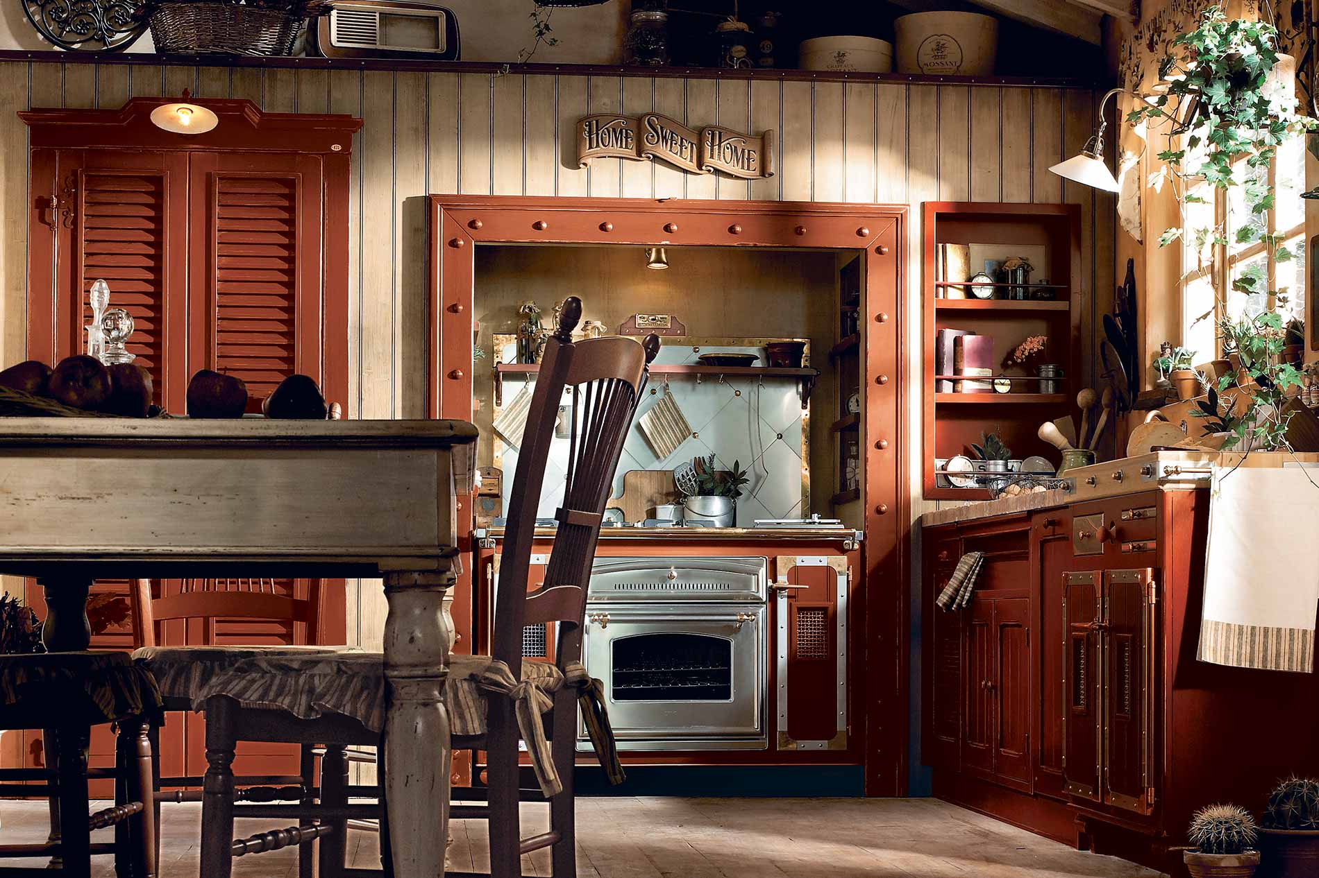 Деревенский стиль оформления кухни