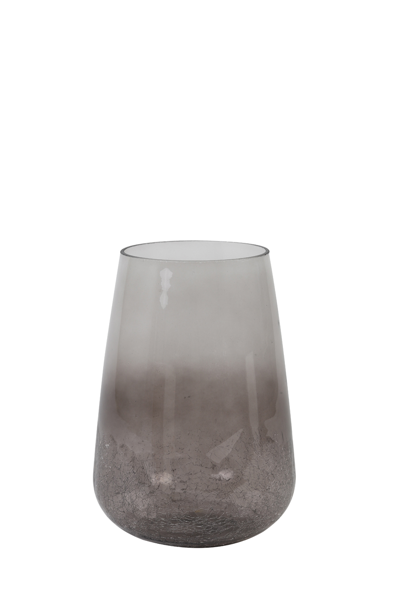 Ваза Vase Ø20x28 cm PERLY smoked glass grey 7721827 Light & Living НИДЕРЛАНДЫ