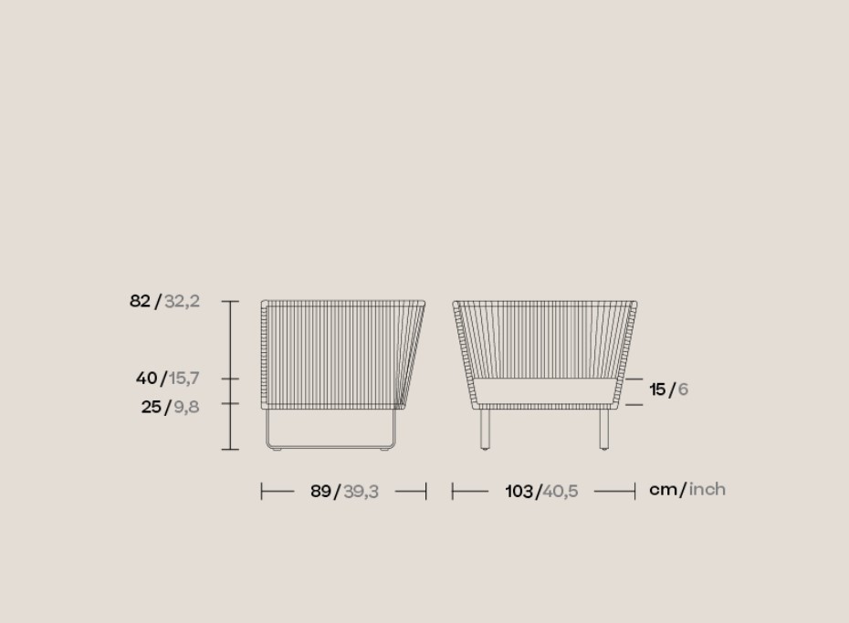 Кресло Bitta Club Armchair Bela Rope KS7000300 Kettal ИСПАНИЯ