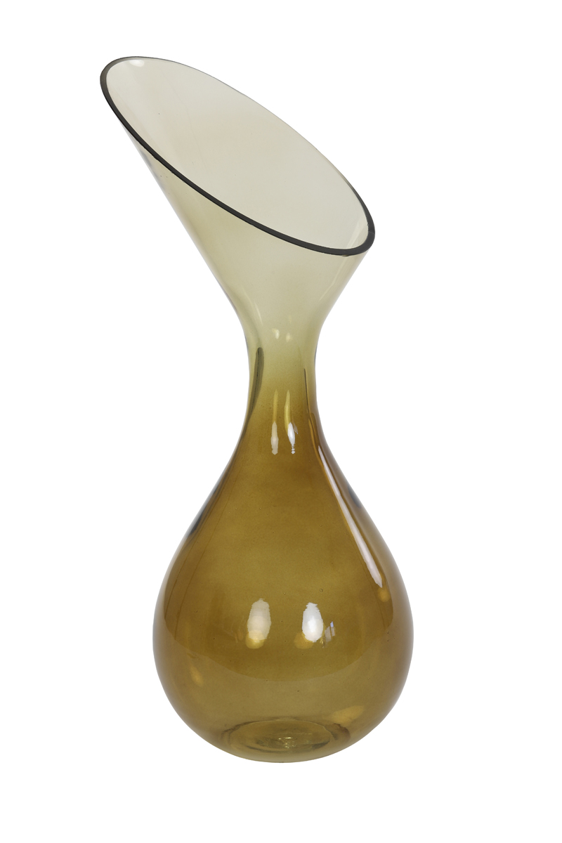 Ваза Vase Ø20x42 cm HERLEY glass ocher yellow 5804560 Light & Living НИДЕРЛАНДЫ