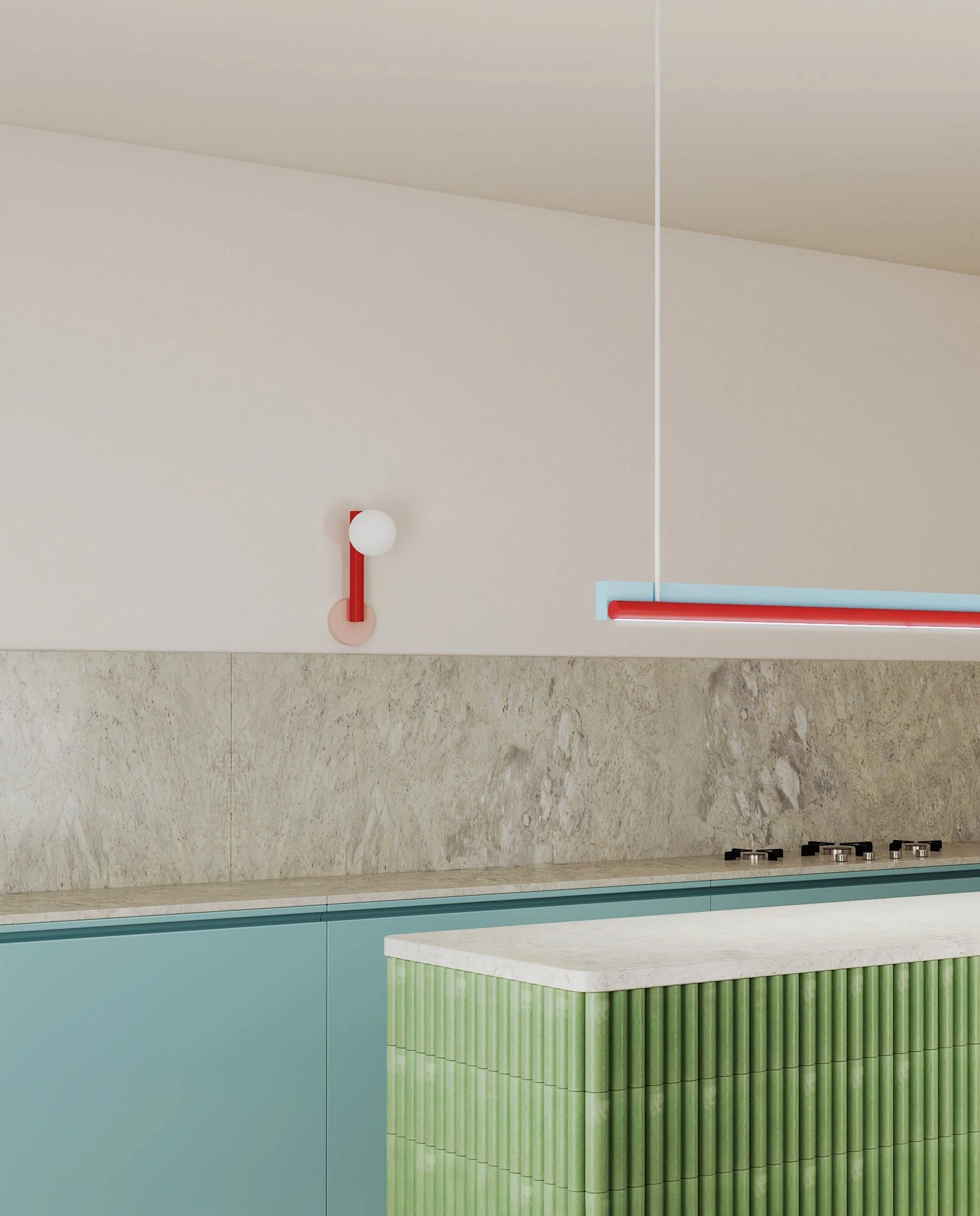 Настенный светильник Tube with Globes and Cones Atelier Areti