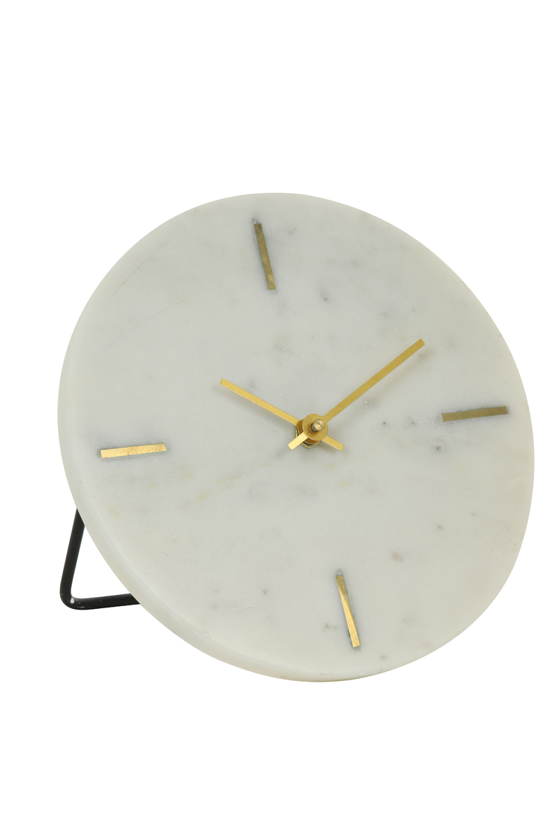 Часы Clock Ø20 cm MORENO marble white 7109529 Light & Living НИДЕРЛАНДЫ