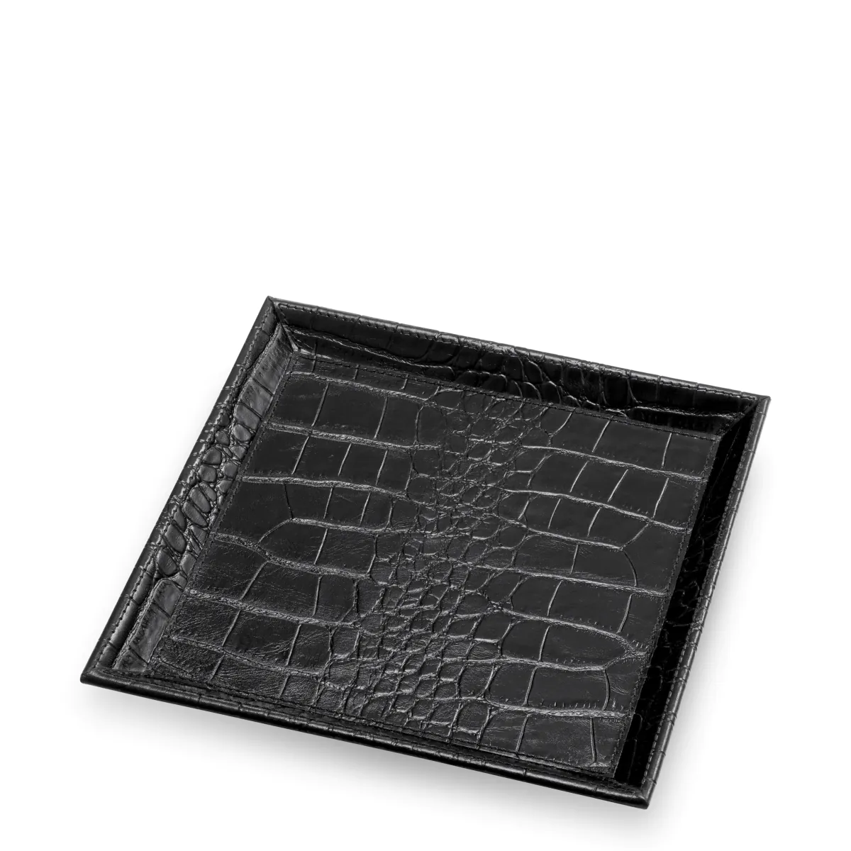 Поднос для письменного стола Scaleo croco embossed black leather set of 2 Eichholtz НИДЕРЛАНДЫ