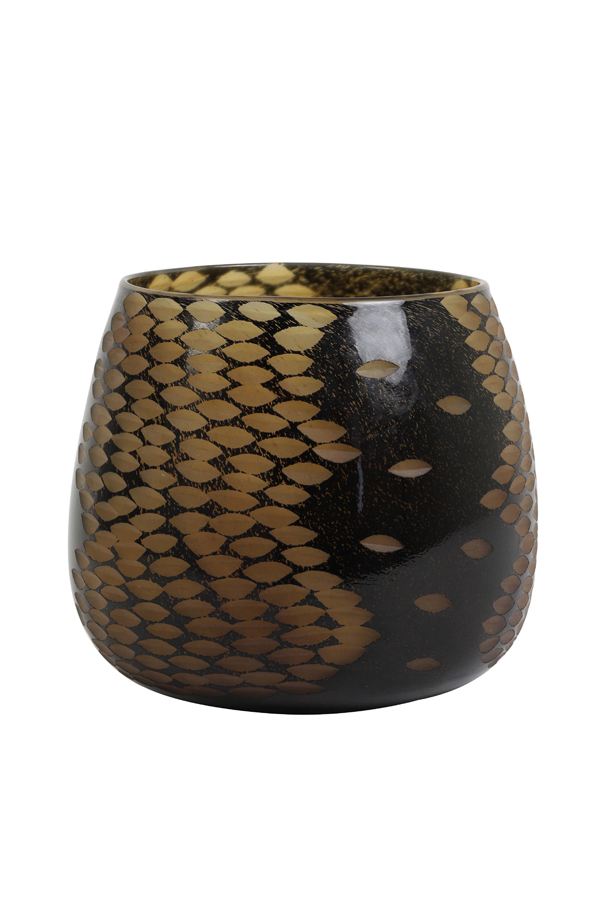 Ваза Vase deco Ø21,5x19 cm WESTEL glass brown 5978864 Light & Living НИДЕРЛАНДЫ