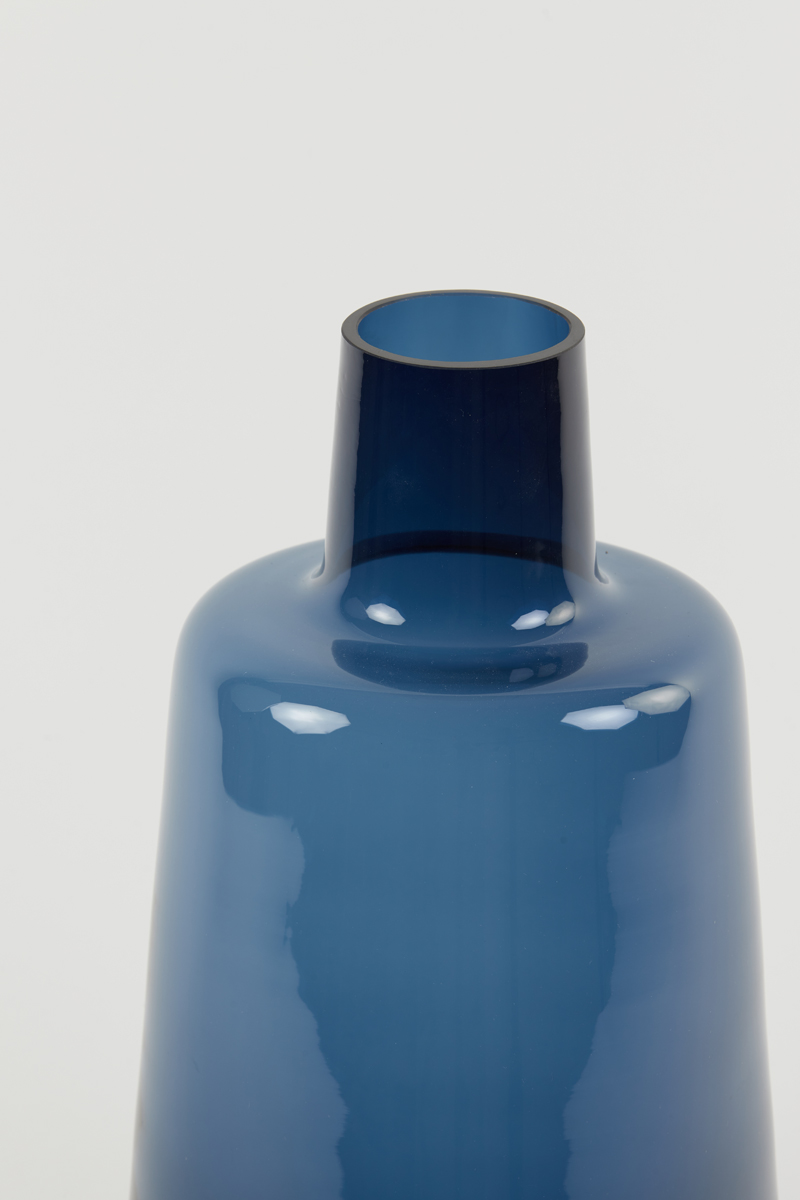 Ваза Vase Ø22x40 cm KEAN glass navy blue 5811093 Light & Living НИДЕРЛАНДЫ