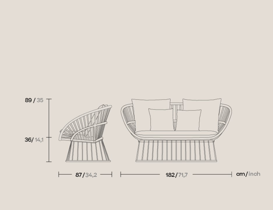 Диван Cala 2 Seater Sofa KS2700700 Kettal ИСПАНИЯ