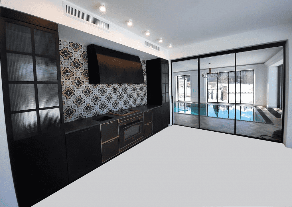 Кухня-лофт в частном доме