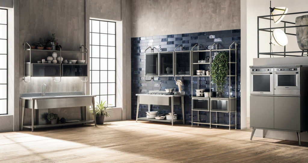 Кухонная зона из нержавейки