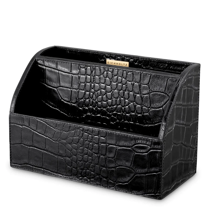 Письменный набор Scaleo croco embossed black leather set of 3 118606 Eichholtz