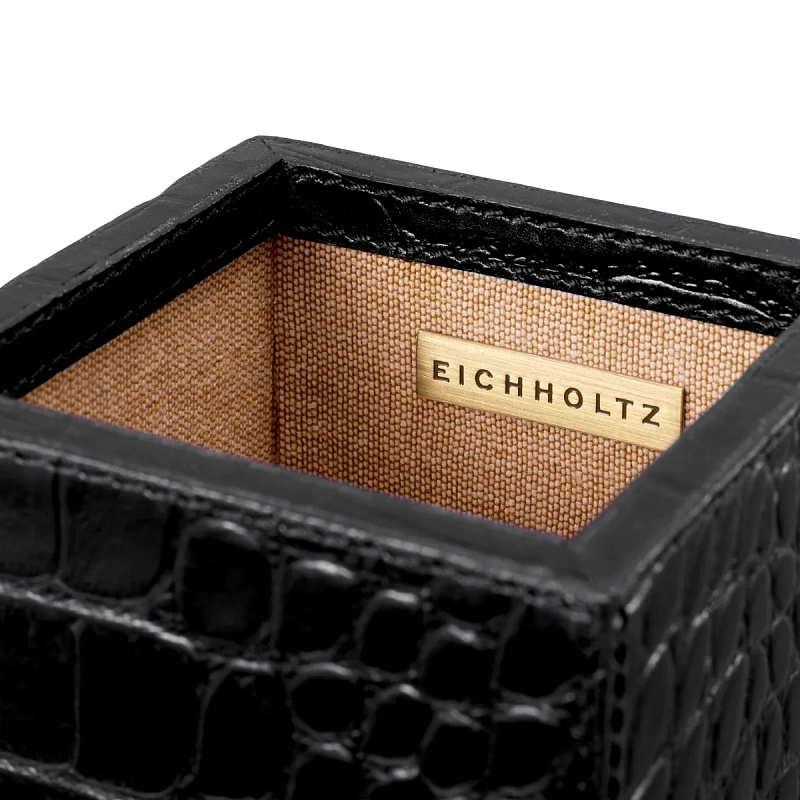 Письменный набор Scaleo croco embossed black leather set of 3 118606 Eichholtz