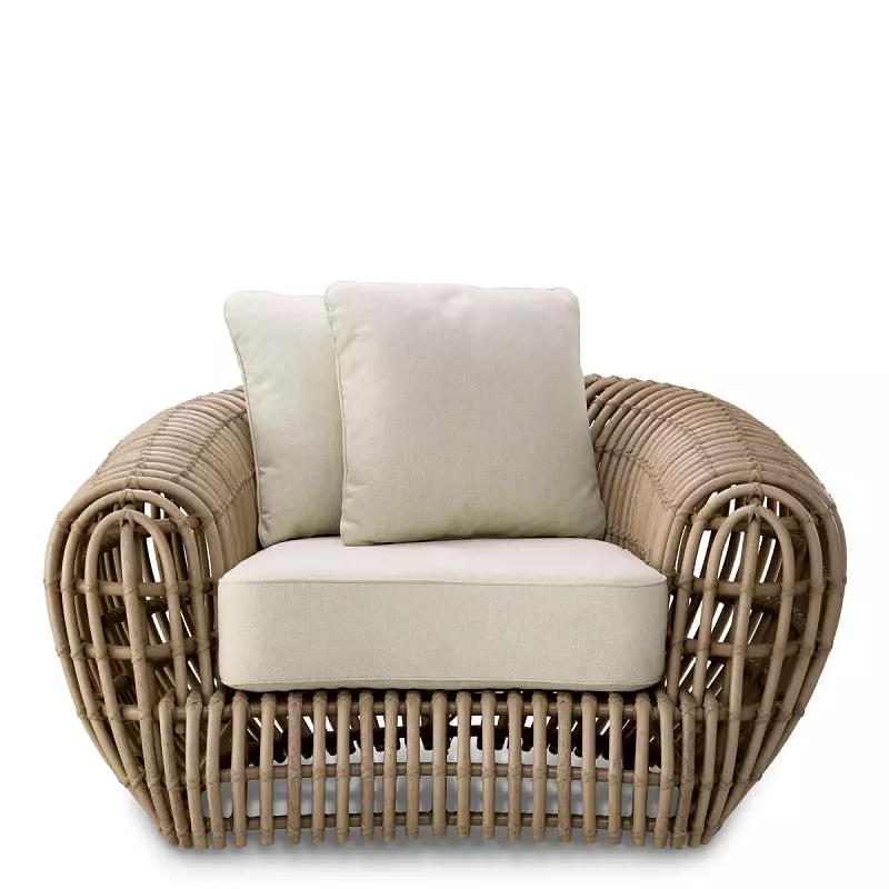 Кресло уличное Siderno viola sand faux rattan Eichholtz