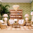 Диван Rafael natural rattan sentier cream Eichholtz