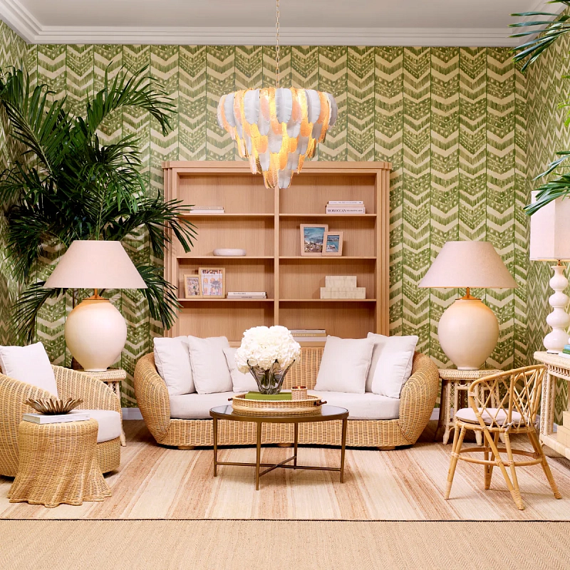 Диван Rafael natural rattan sentier cream Eichholtz