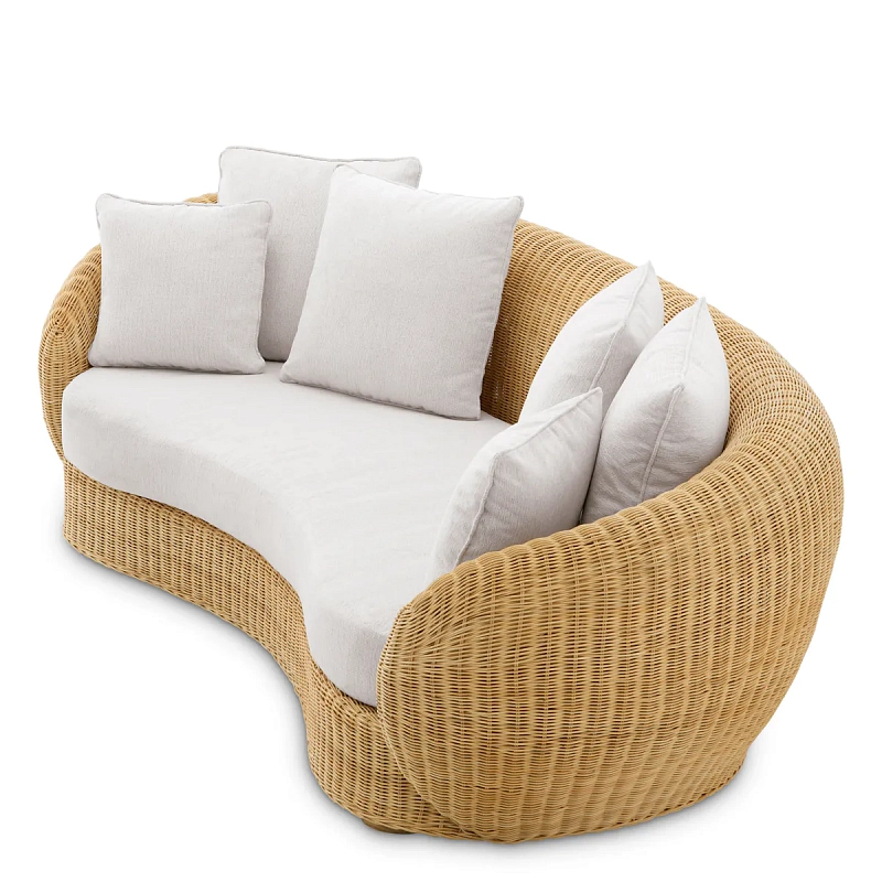 Диван Rafael natural rattan sentier cream Eichholtz