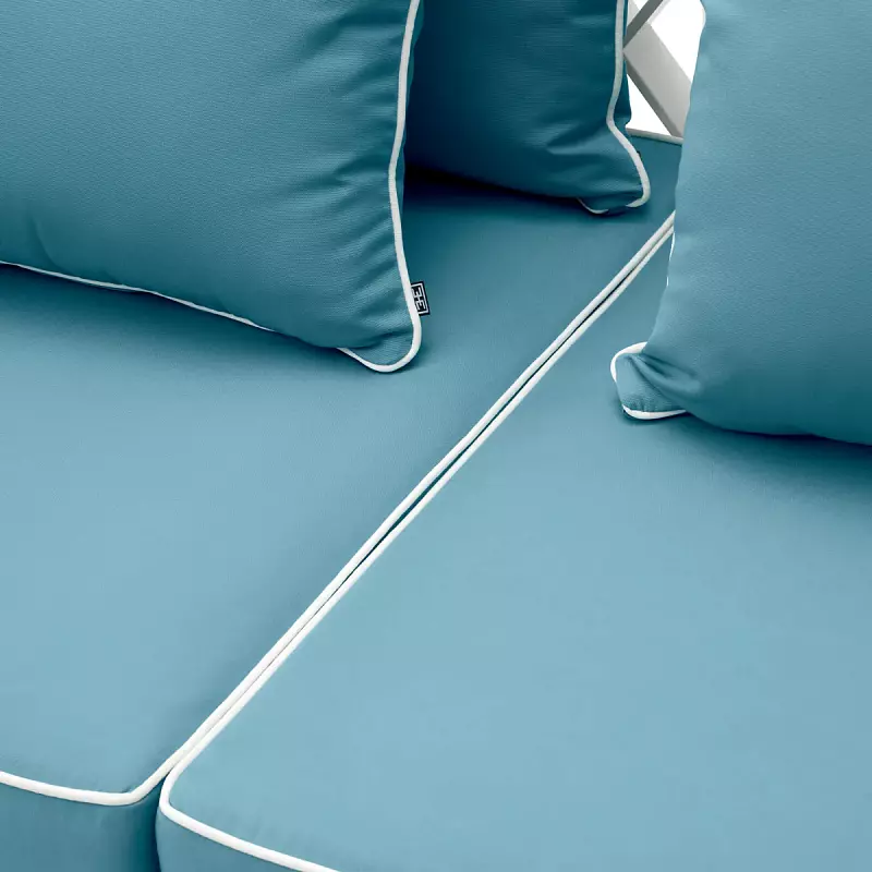 Диван уличный Ocean Club S white sunbrella mineral blue Eichholtz