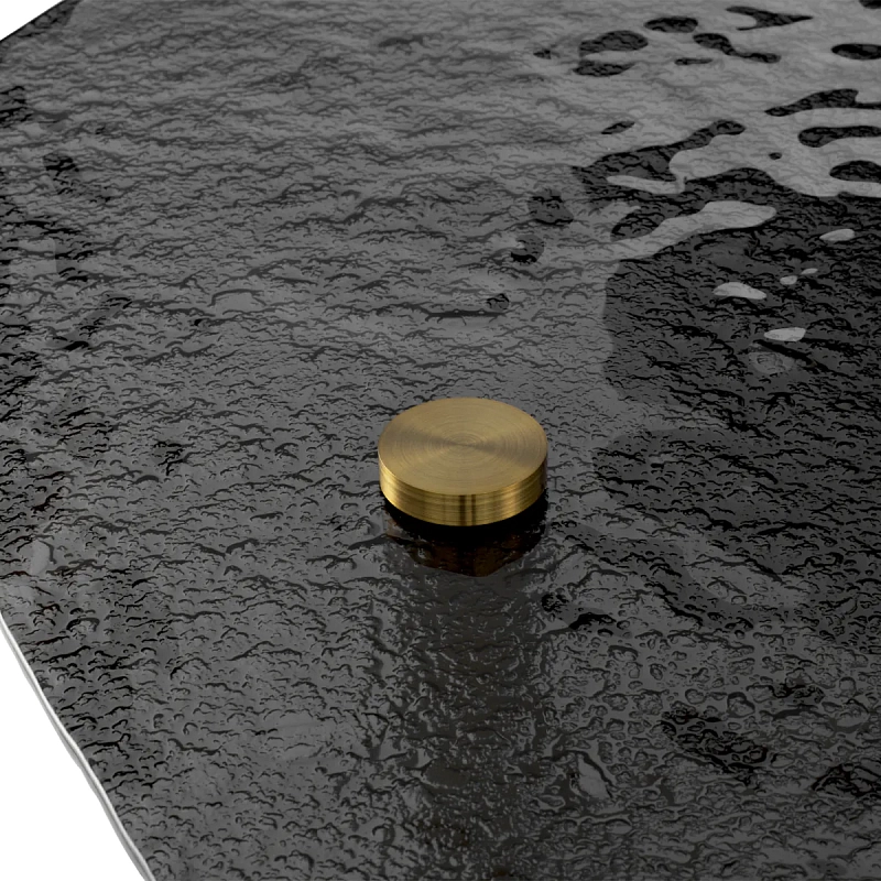 Кофейный столик Cortes brushed brass finish casted smoke glass Eichholtz