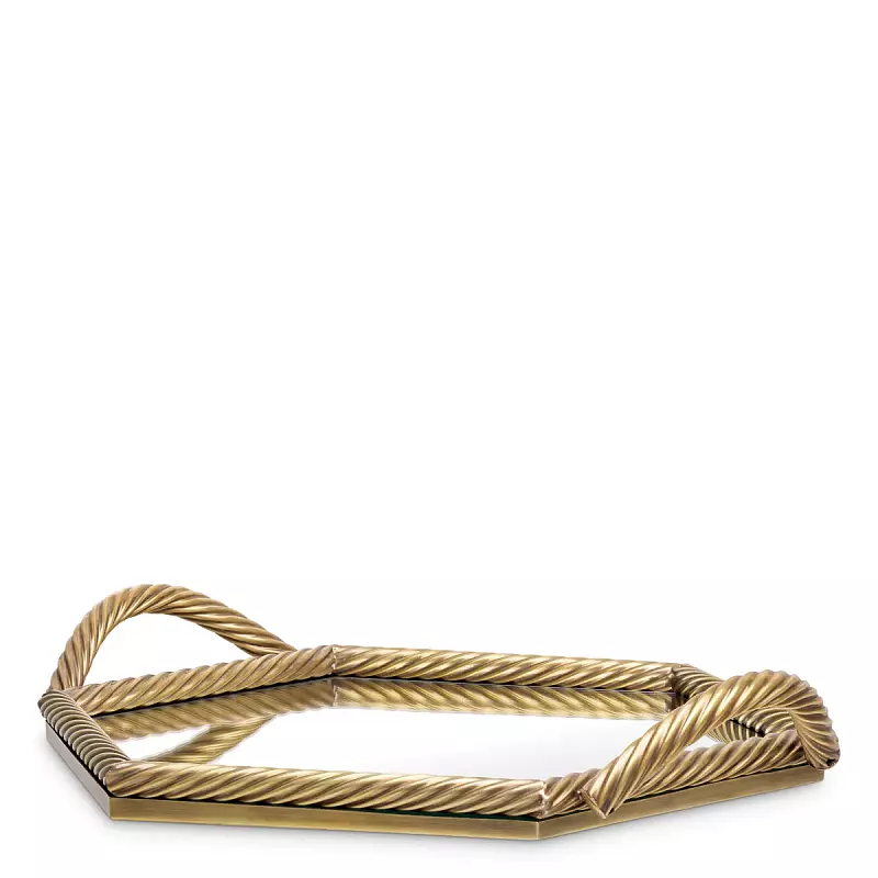 Поднос Salvi Hexagon vintage brass finish Eichholtz