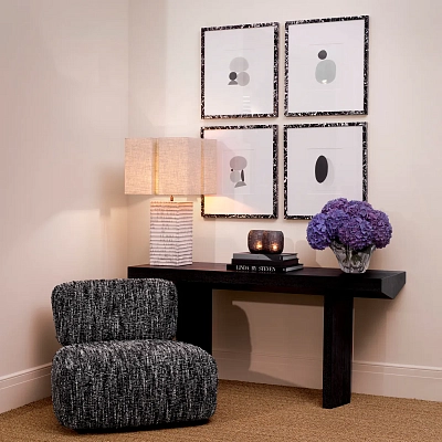 Кресло Leon bouclé sonata black Eichholtz