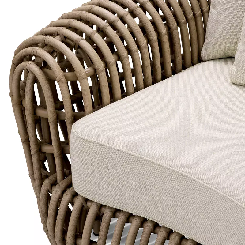 Кресло уличное Siderno viola sand faux rattan Eichholtz