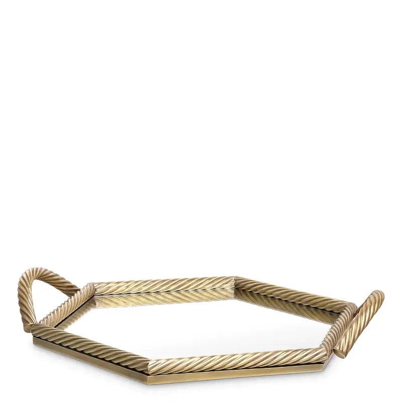 Поднос Salvi Hexagon vintage brass finish Eichholtz