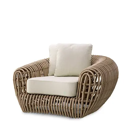 Кресло уличное Siderno viola sand faux rattan Eichholtz