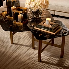 Кофейный столик Cortes brushed brass finish casted smoke glass Eichholtz