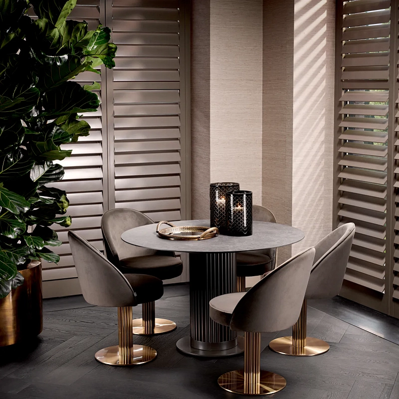 Обеденный стол Volterra Round marble look top 117743 Eichholtz