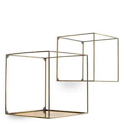 Набор настенных полок Deco square vintage brass finish set of 2 Eichholtz
