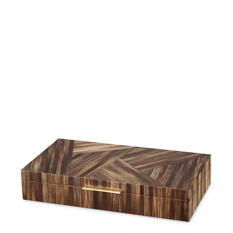 Шкатулка Harvard straw marquetry brown 118932 Eichholtz