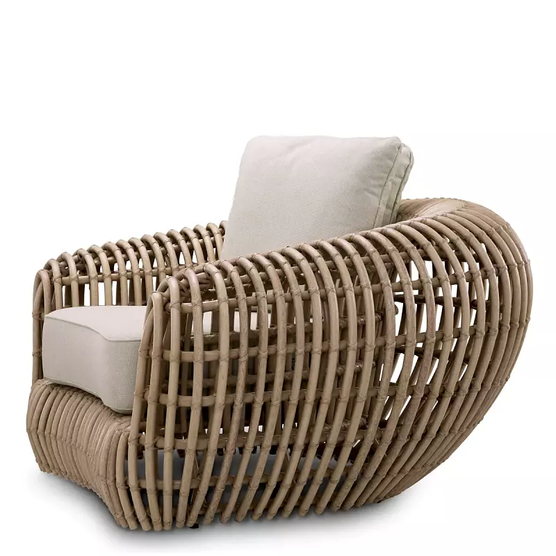 Кресло уличное Siderno viola sand faux rattan Eichholtz