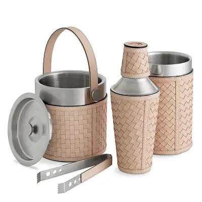 Барный набор (ведро,шейкер,охладитель для вина)  Sintra tan leather set of 3 118646 Eichholtz