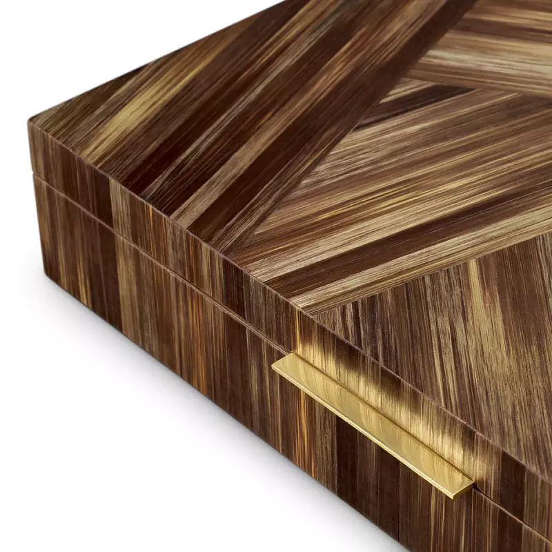 Шкатулка Harvard straw marquetry brown 118932 Eichholtz